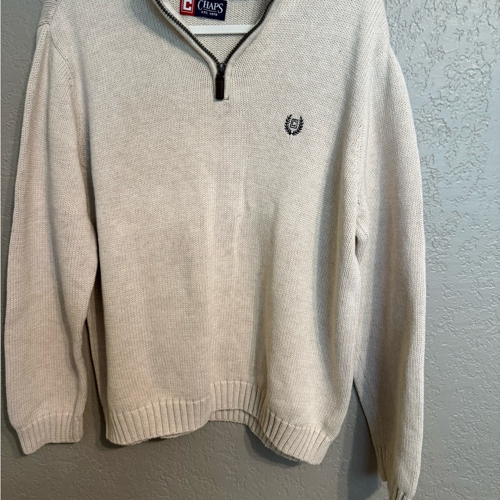 Chaps Men's Off-White Zip-Up Sweater